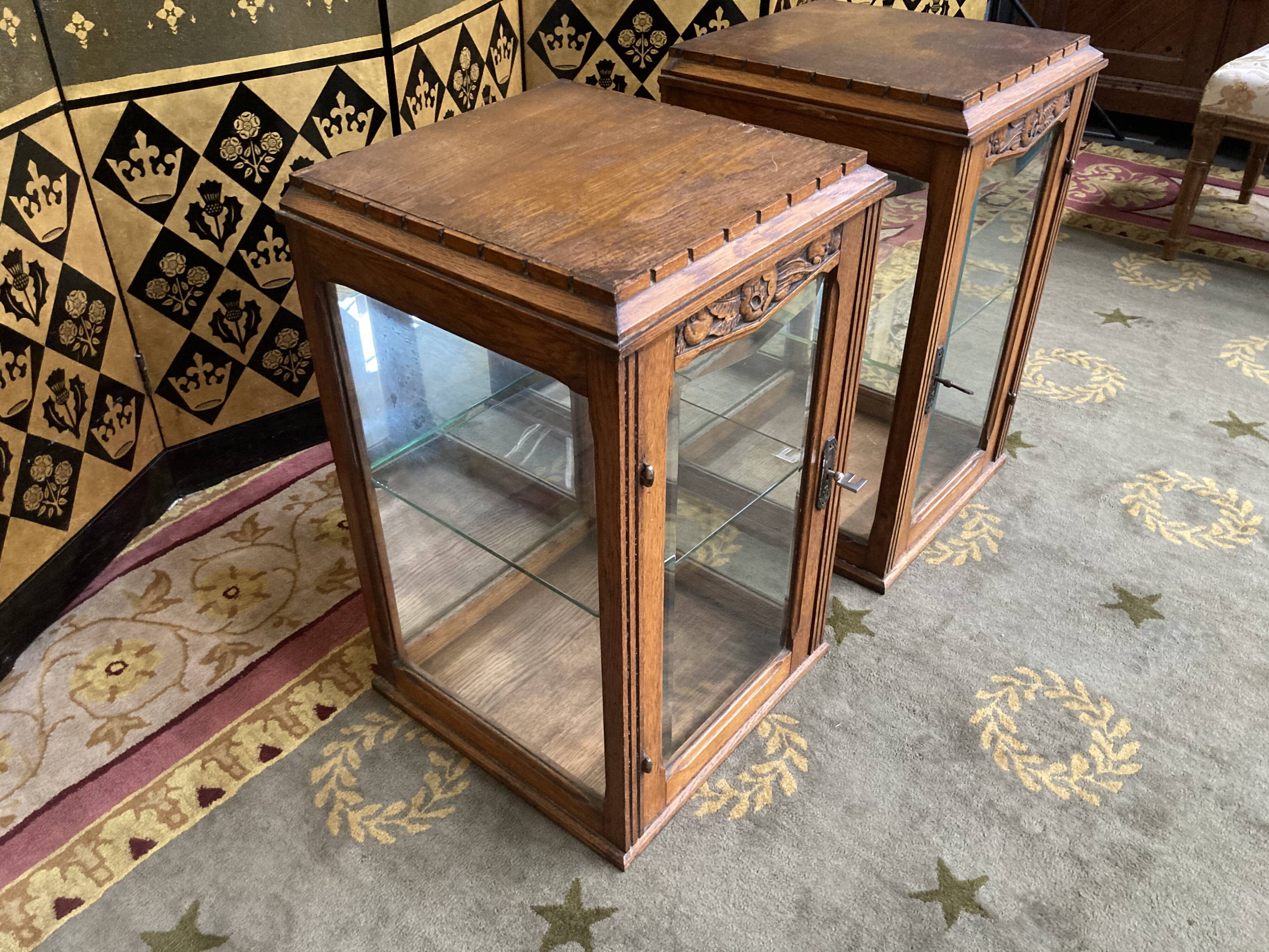 Pair of art deco showcases