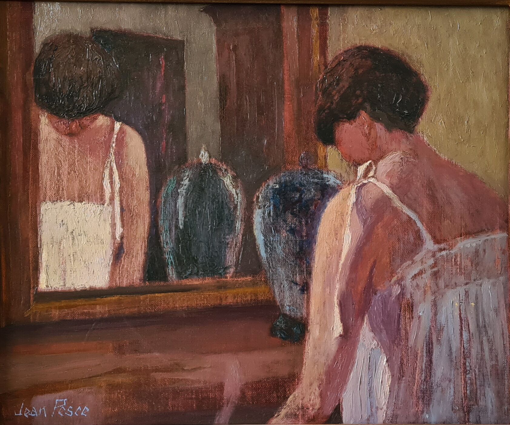 The Mirror - Oil on canvas by Jean Pesce