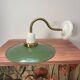 Vintage enamelled sheet metal swan neck wall light