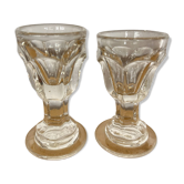 Paire de verres à liqueur dit « trompe couillon », 1900