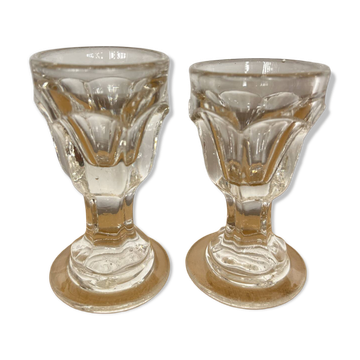 Paire de verres à liqueur dit « trompe couillon », 1900