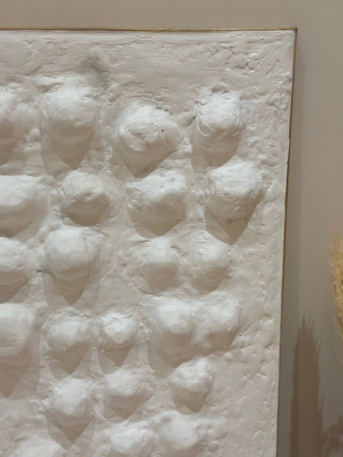 Tableau contemporain texturé relief 3D minimaliste - murmures blancs