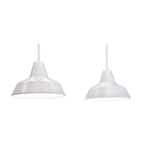Set of 2 danish hanging lamps in white by Nordisk Solar, 1980s