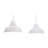Set of 2 danish hanging lamps in white by Nordisk Solar, 1980s