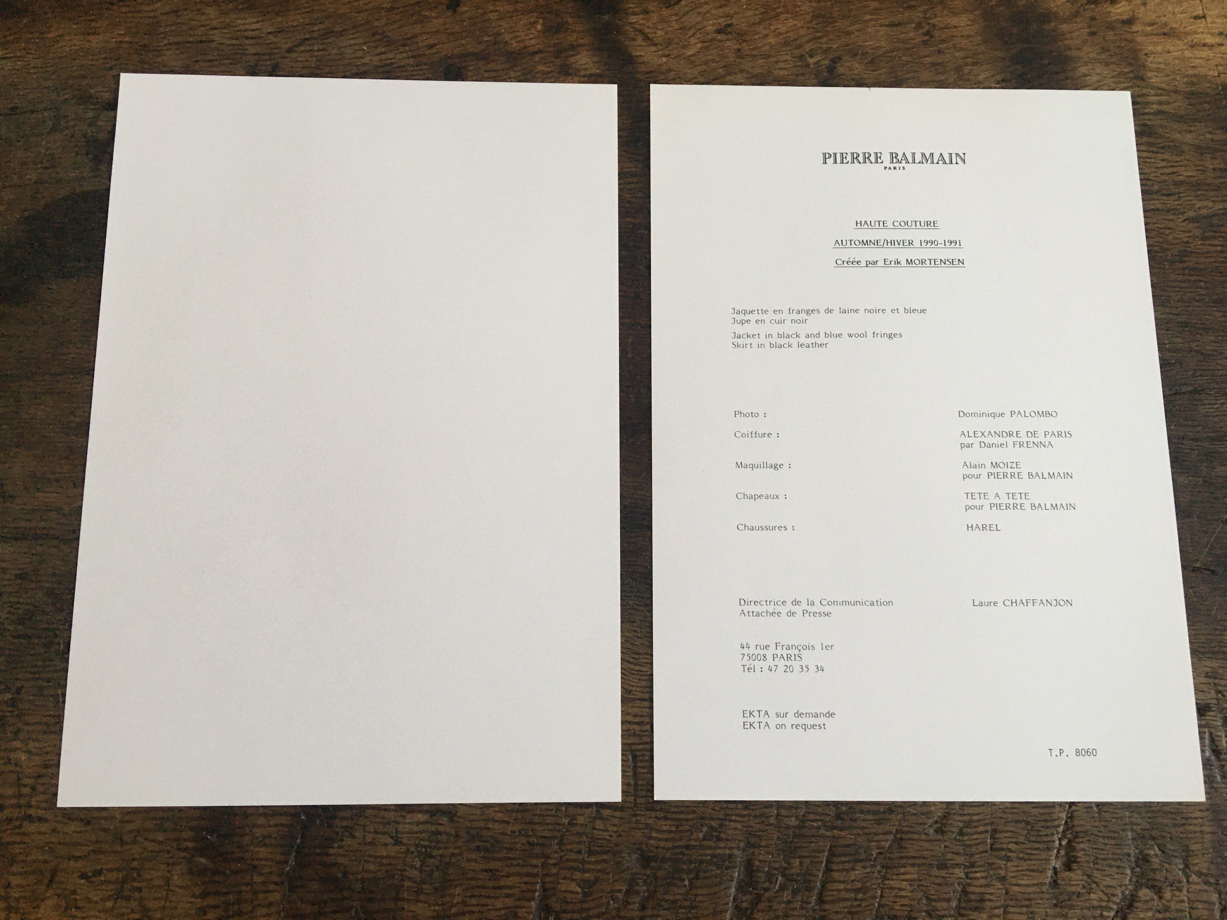 Illustration and press fashion photography "Pierre Balmain"