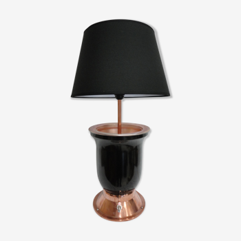 lampe art déco noire et cuivre