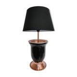 black and copper art deco lamp