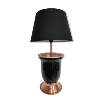 lampe art déco noire et cuivre