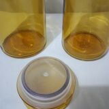 Two amber jars