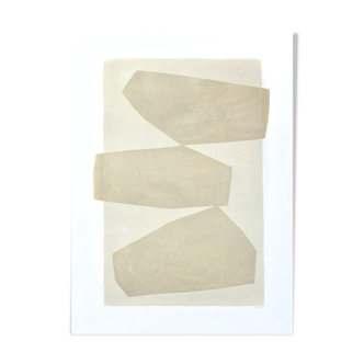 Large painting on paper • illustration Stone • signed eawy