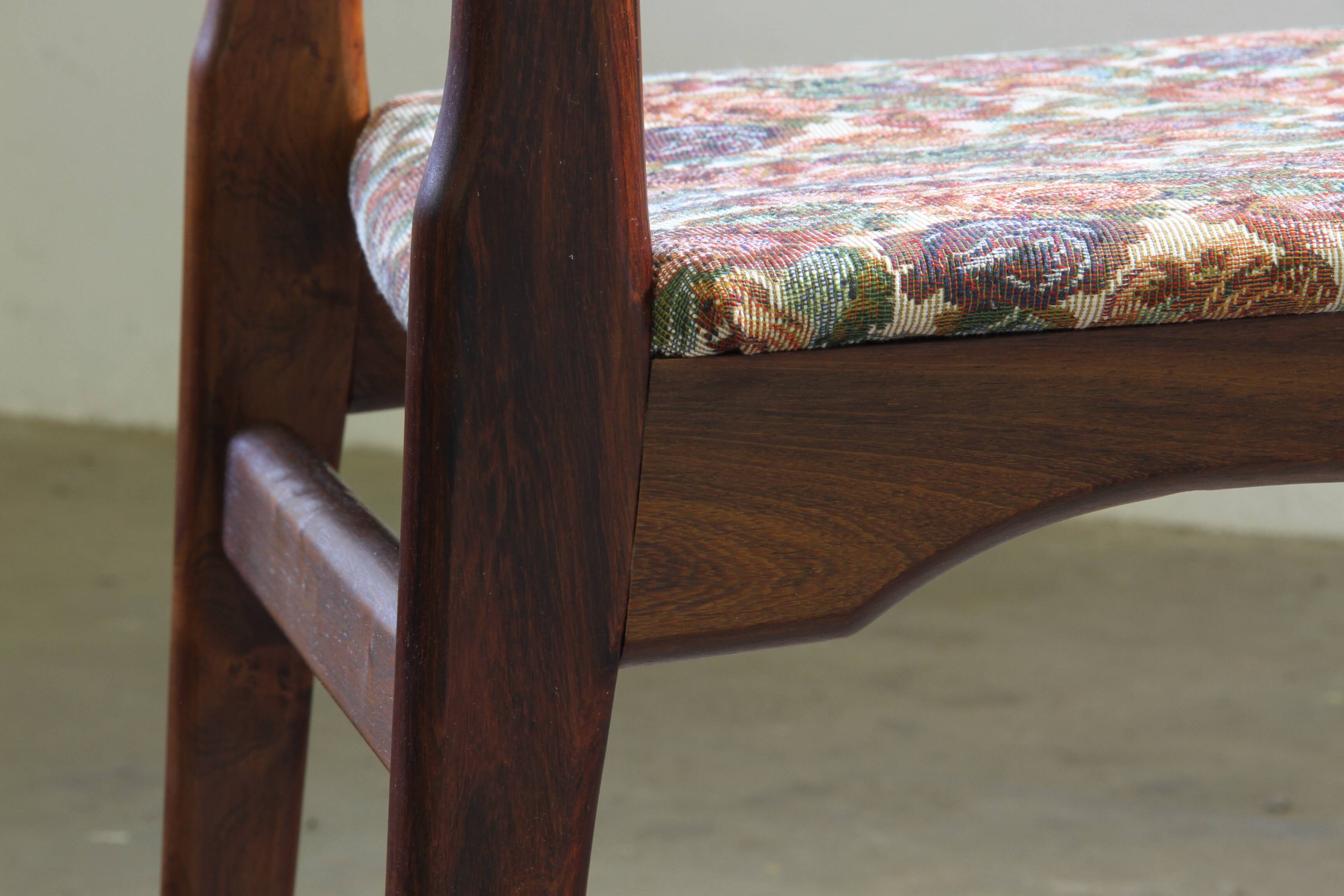 6 vintage rosewood dining chairs, Denmark, Thorsø Stole og Møbelfabrik