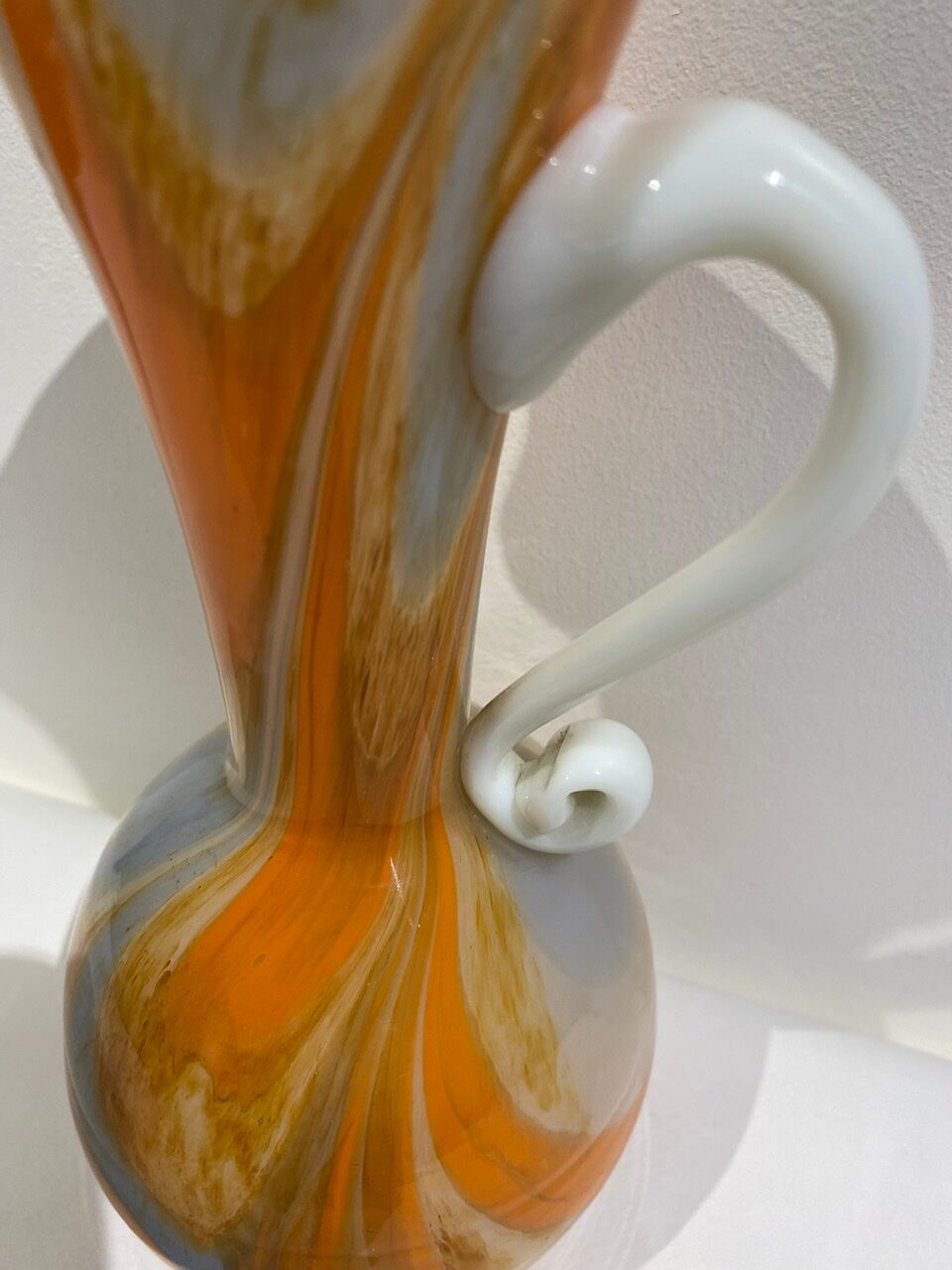 Pichet en verre chamarré années 60/70
