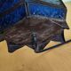 Blue hexagonal Moroccan lantern table lamp