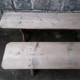 Pair of rustic benches 265 cm
