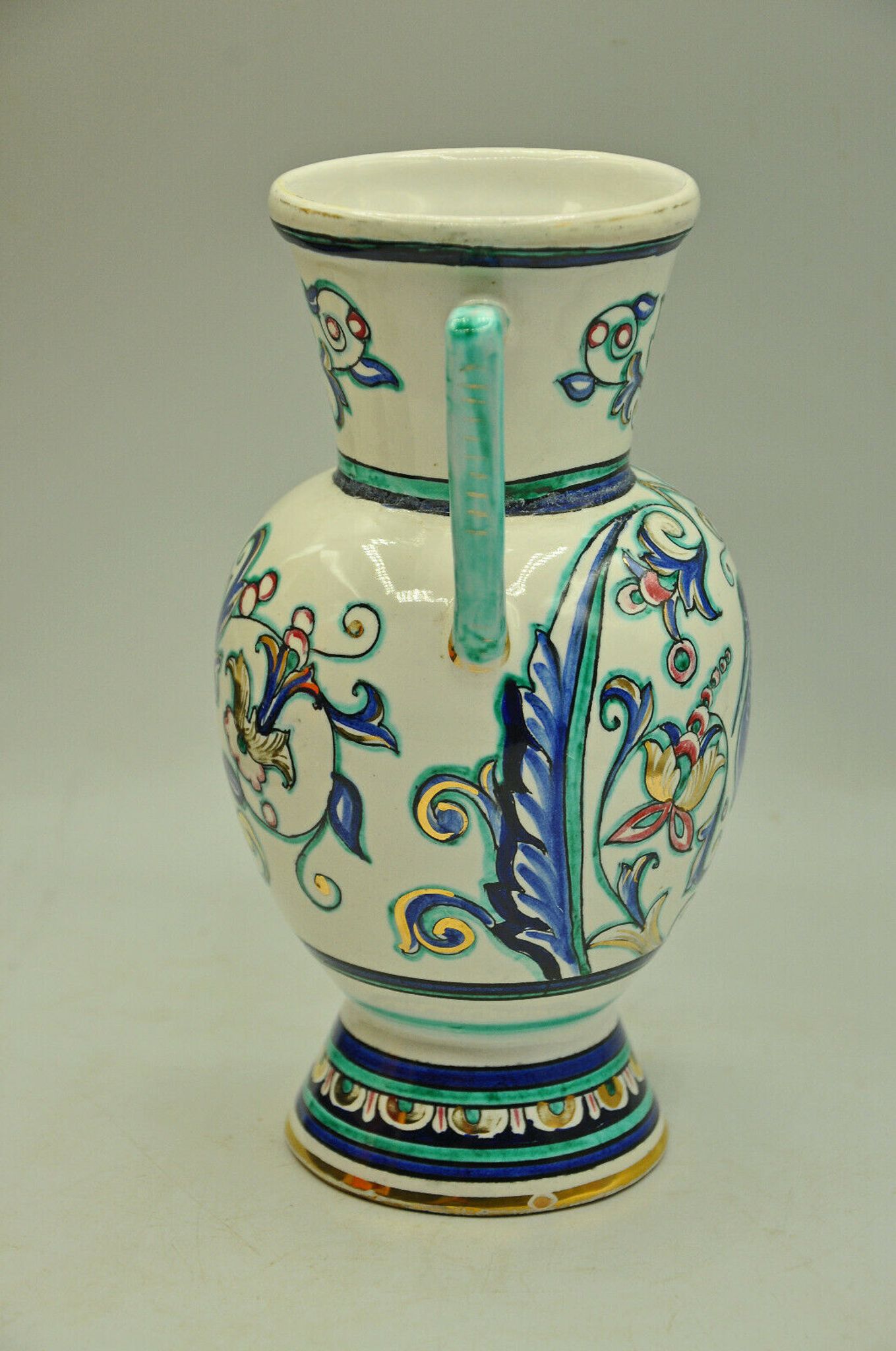 Baroque decoration vase by Maioliche Deruta Italy