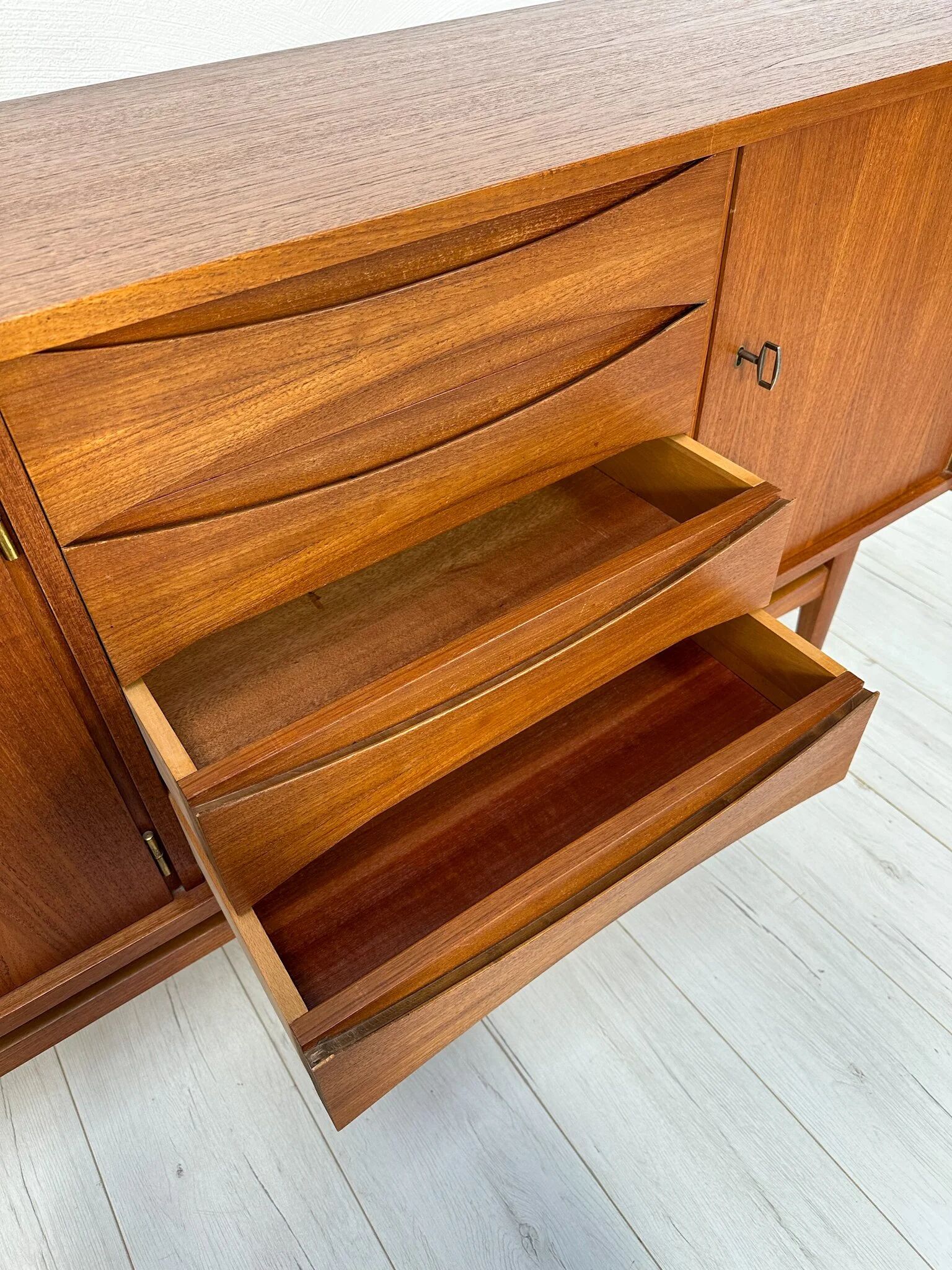1960s Vintage Large Minimalistic Mid-Century Teak Sideboard