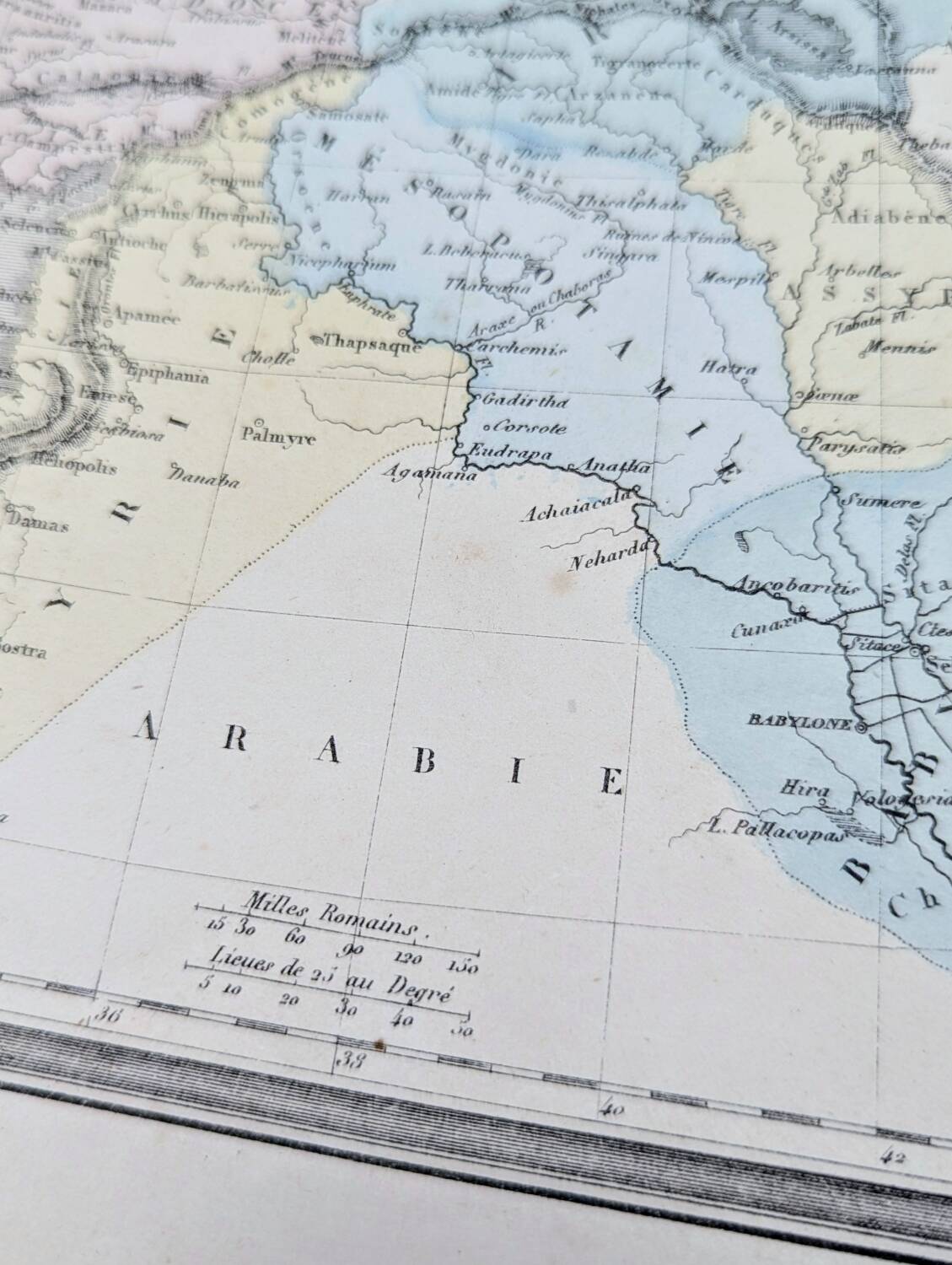 Asia Minor, old map, printed in 1852.