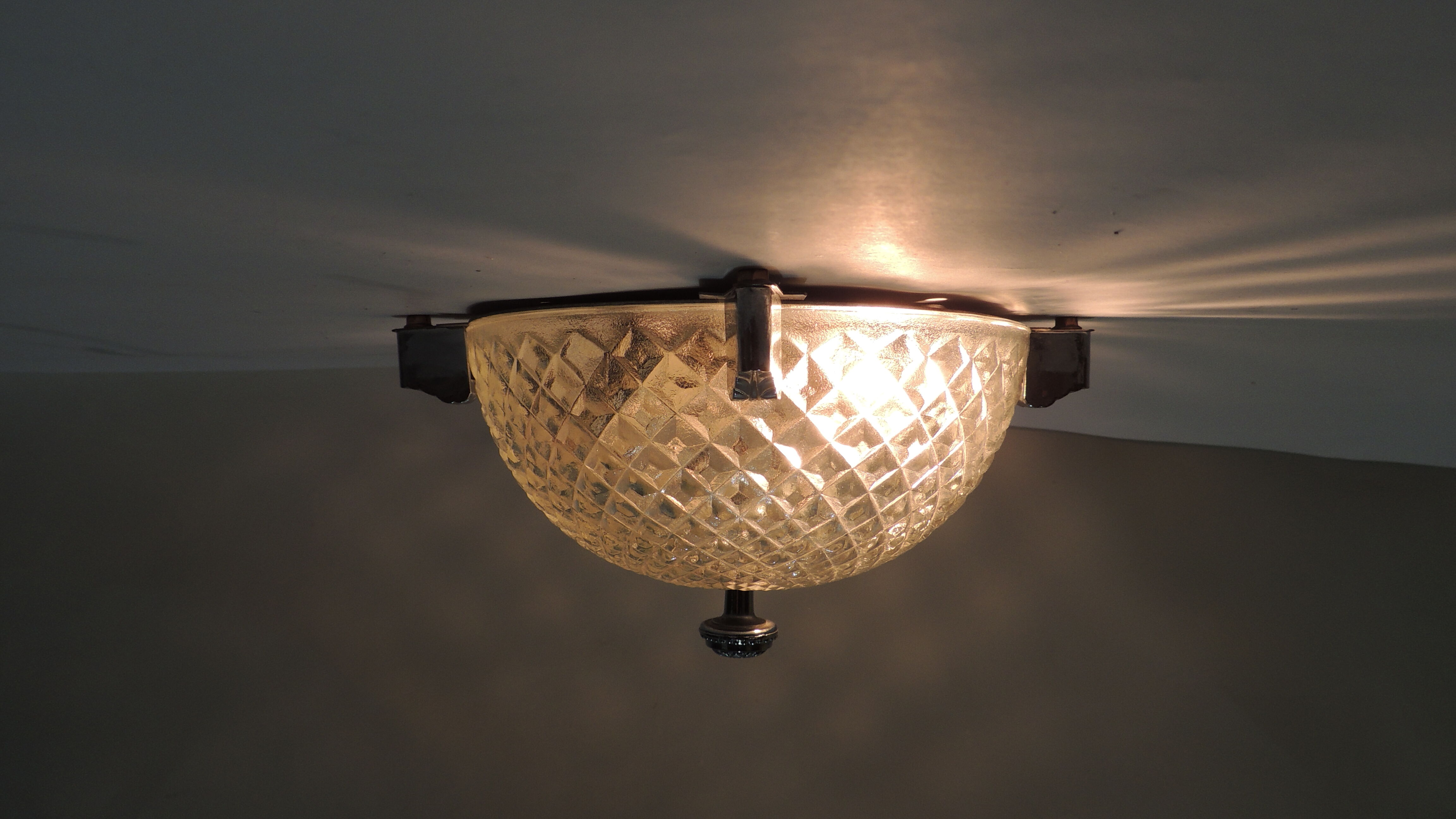 Cut glass ceiling lamp / vintage