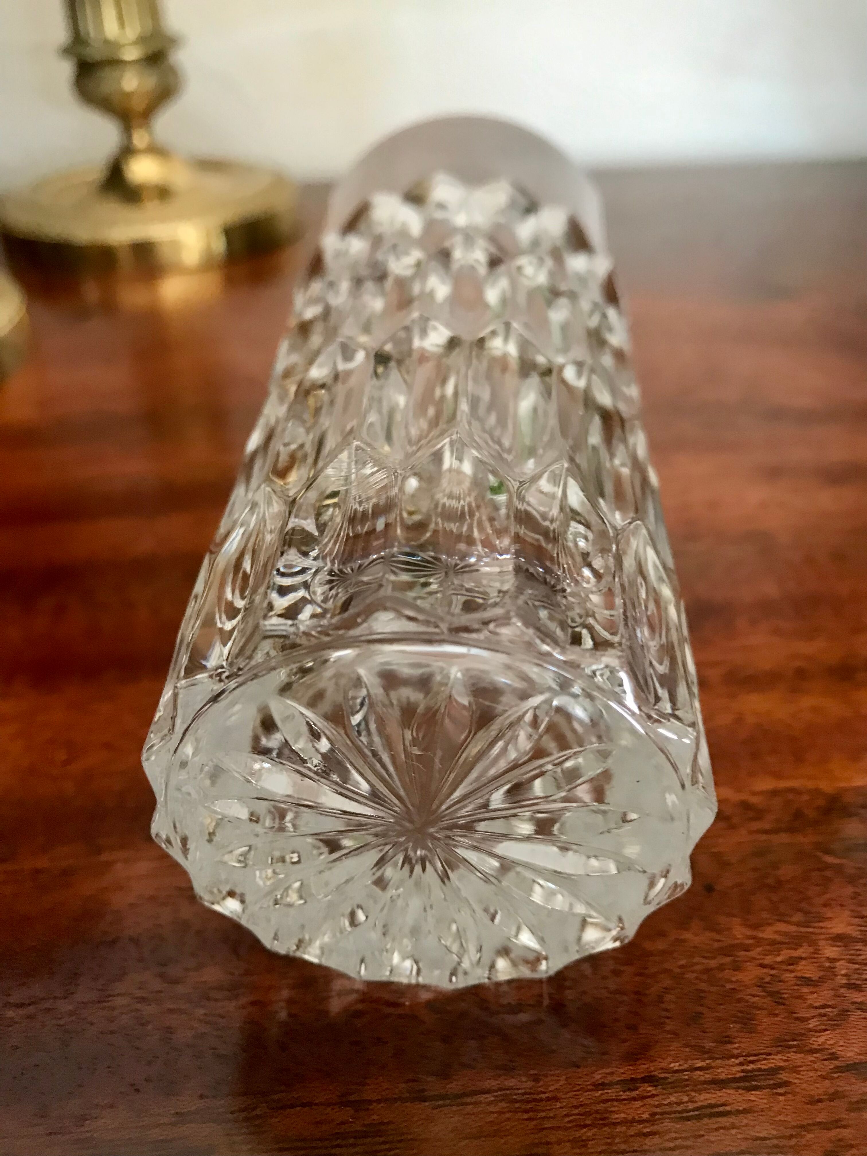Six cut crystal glasses