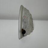 Art Deco half-dome pressed glass wall lamp