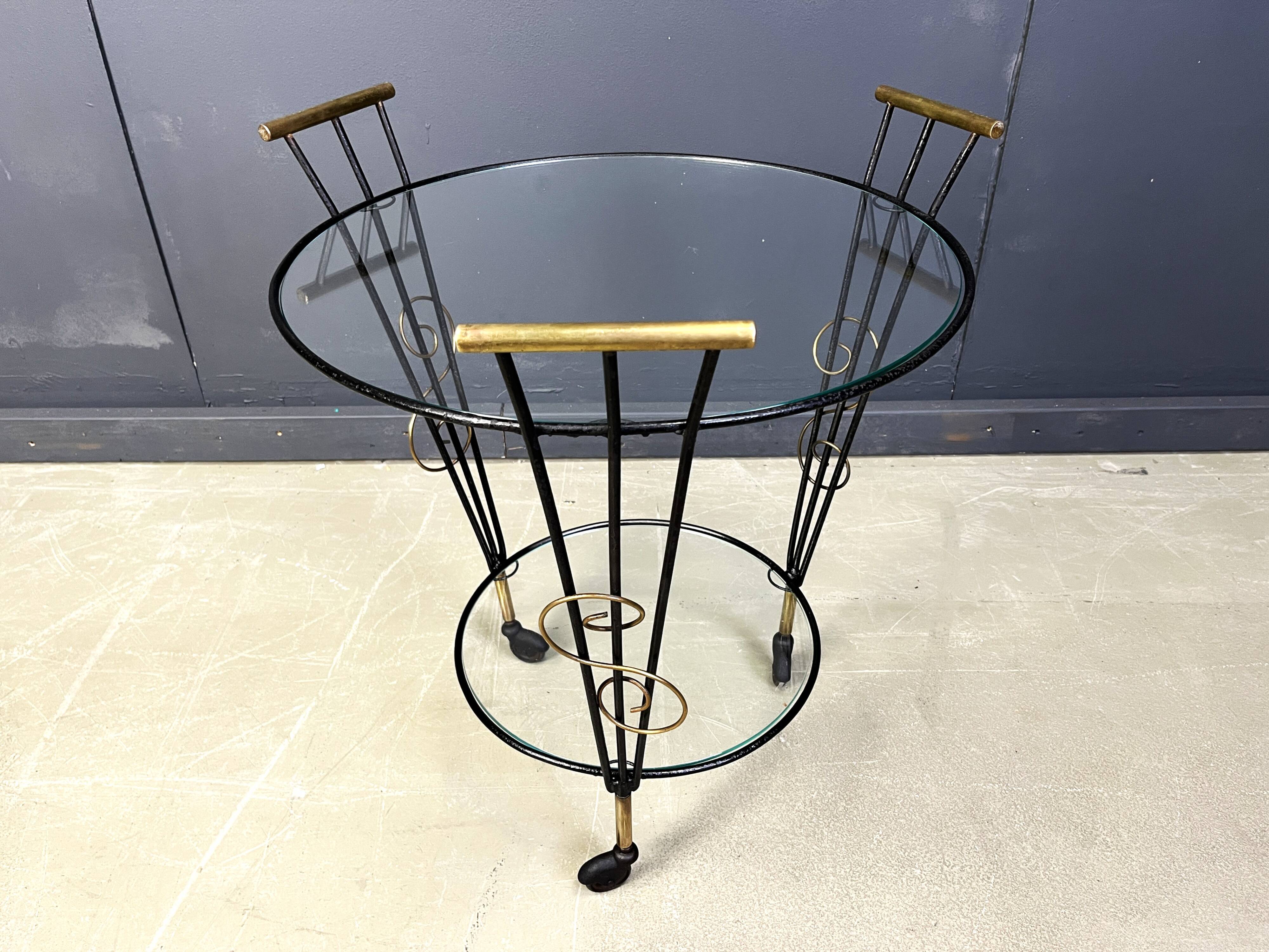 Mid century two tier italian trolley, 1950s