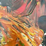 Modern Multicolored Painting, 2022, Acrylic on Wood, Framed