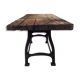 Table à manger industrielle bois massif pied fonte