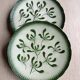 Rares assiettes Badonviller fin 19ième décor gui
