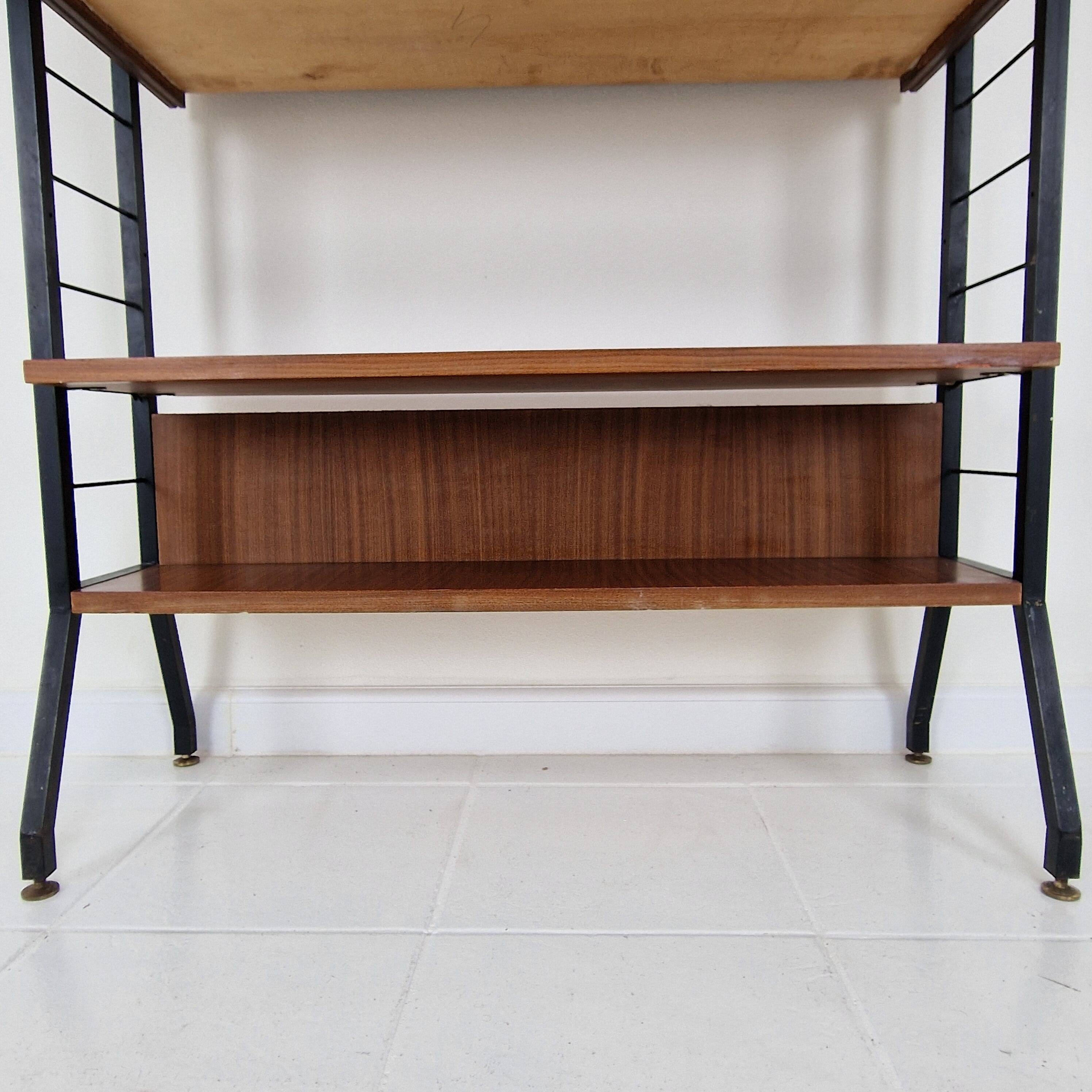 Italian Free Standing Teak Shelving Unit, 1950's