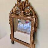 Louis XVI-style gilded wooden mirror 42x75cm