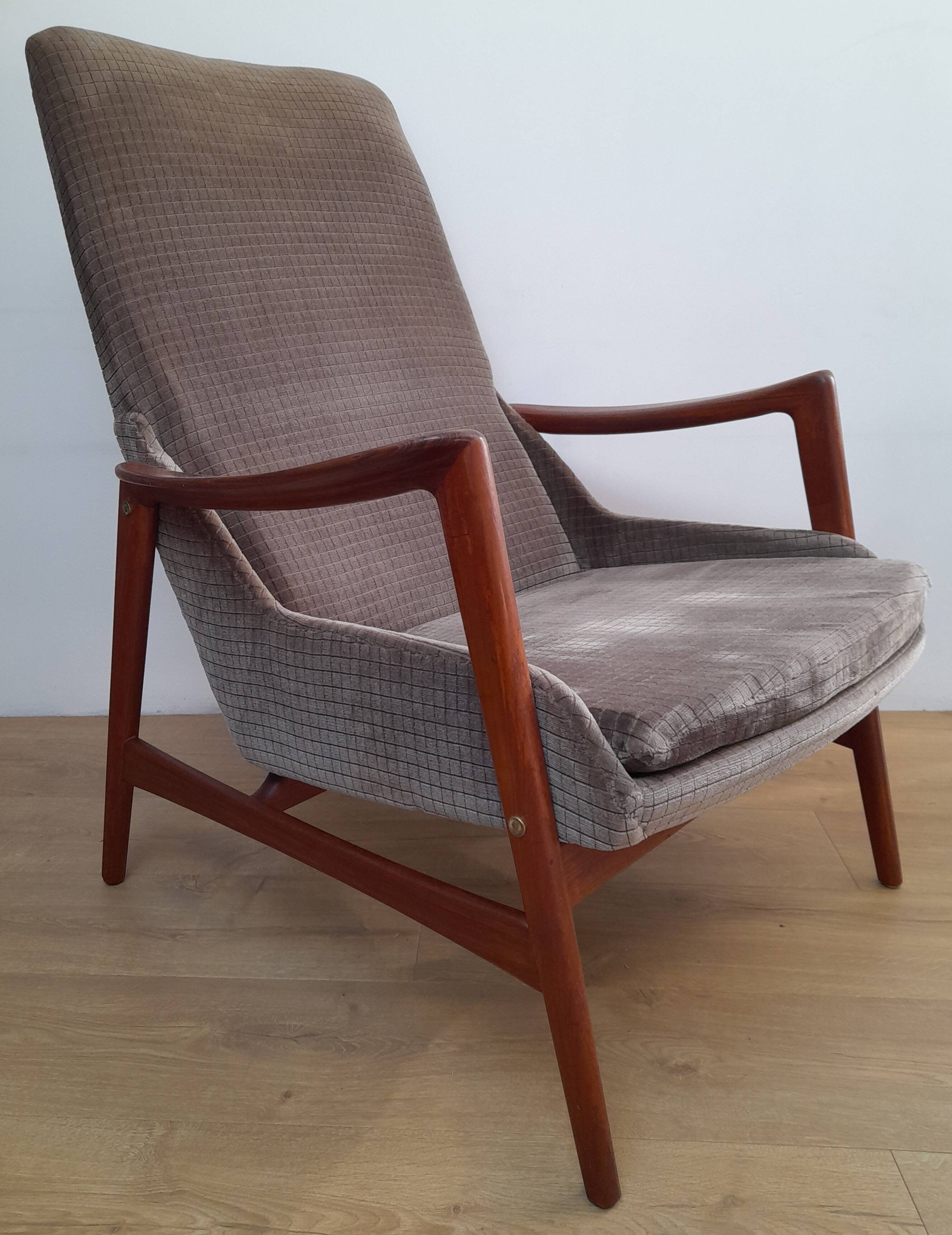 Fauteuil scandinave vintage 1960 teck
