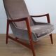 Fauteuil scandinave vintage 1960 teck