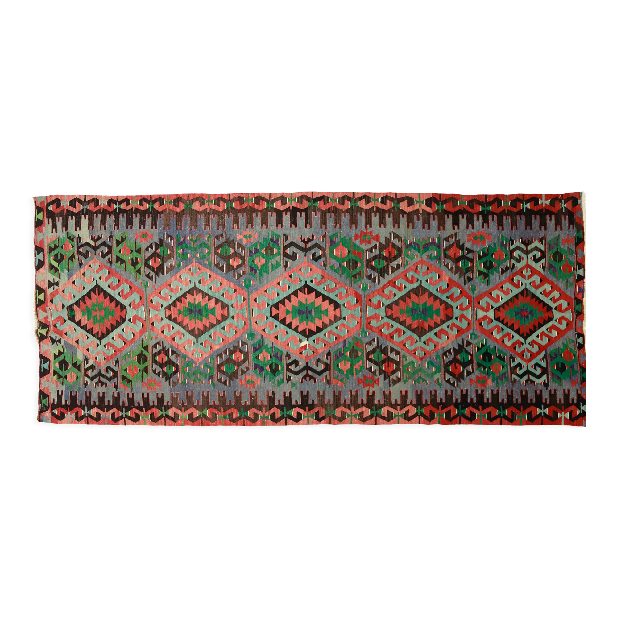 Anatolian handmade kilim rug 342 cm x 150 cm