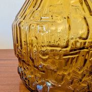 Italian pitcher textured amber glass 70's