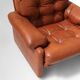 Brown Leather Armchair Coronado by Tobia Scarpa for B&b Italia, Italy, 1960
