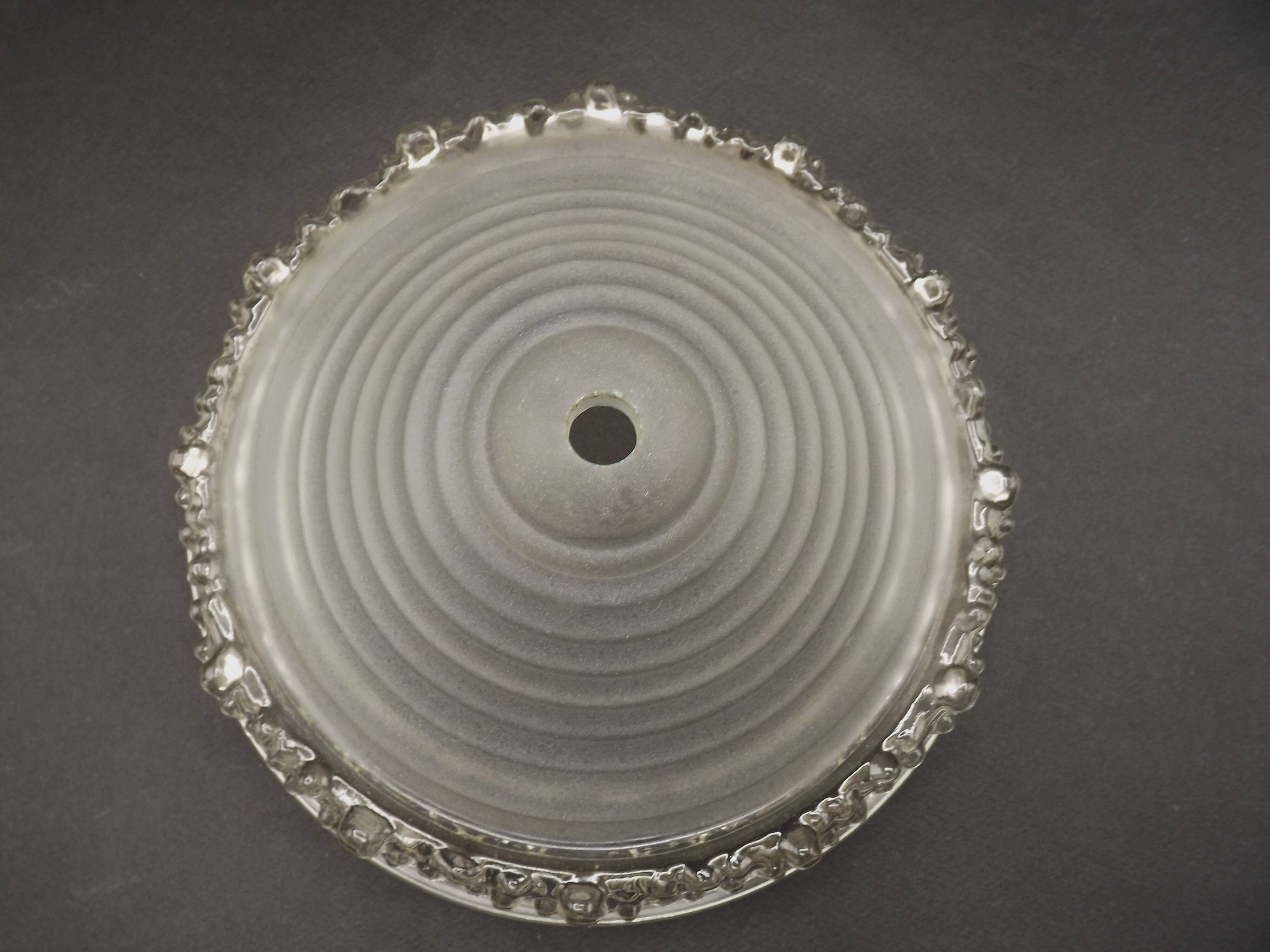 Signed EZAN France Frosted & Clear Glass Icicle Shades - Art Deco Lighting