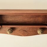 Mahogany wood shelf coat rack