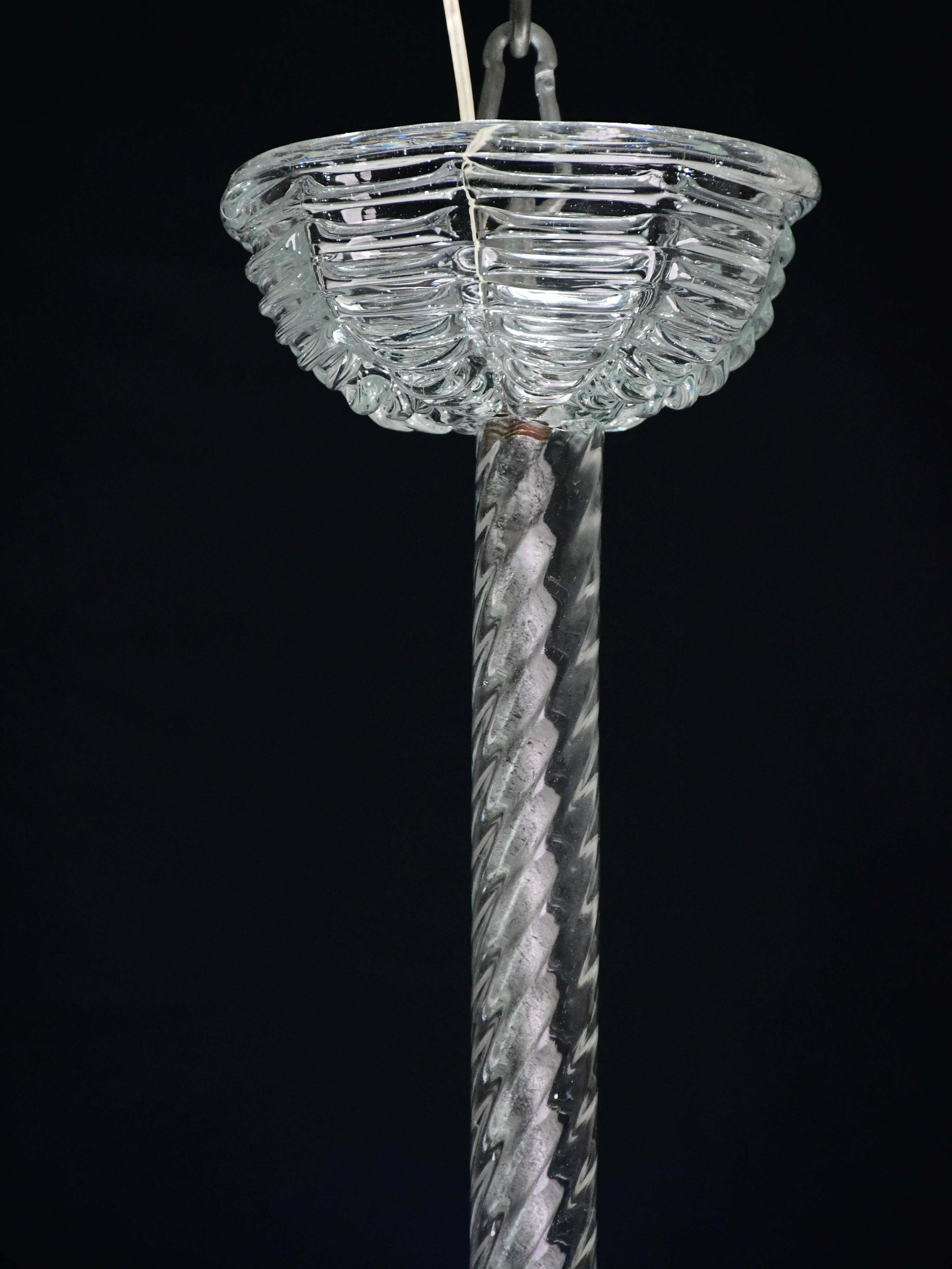 Luxury Barovier & Toso chandelier, Murano Pulegoso glass, 1950s
