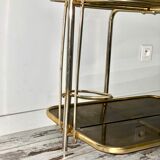 Golden tubing bar and smoked glass top circa 60/70