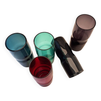Verres colorés des années 1970