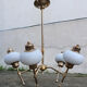 Brass opaline chandelier 1950
