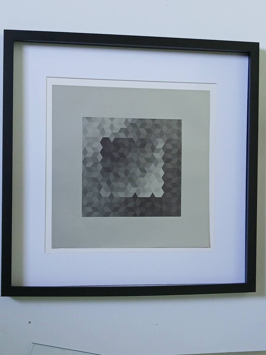 Tableau Vintage Art Optique - Victor Vasarely - Frame 40x40cm