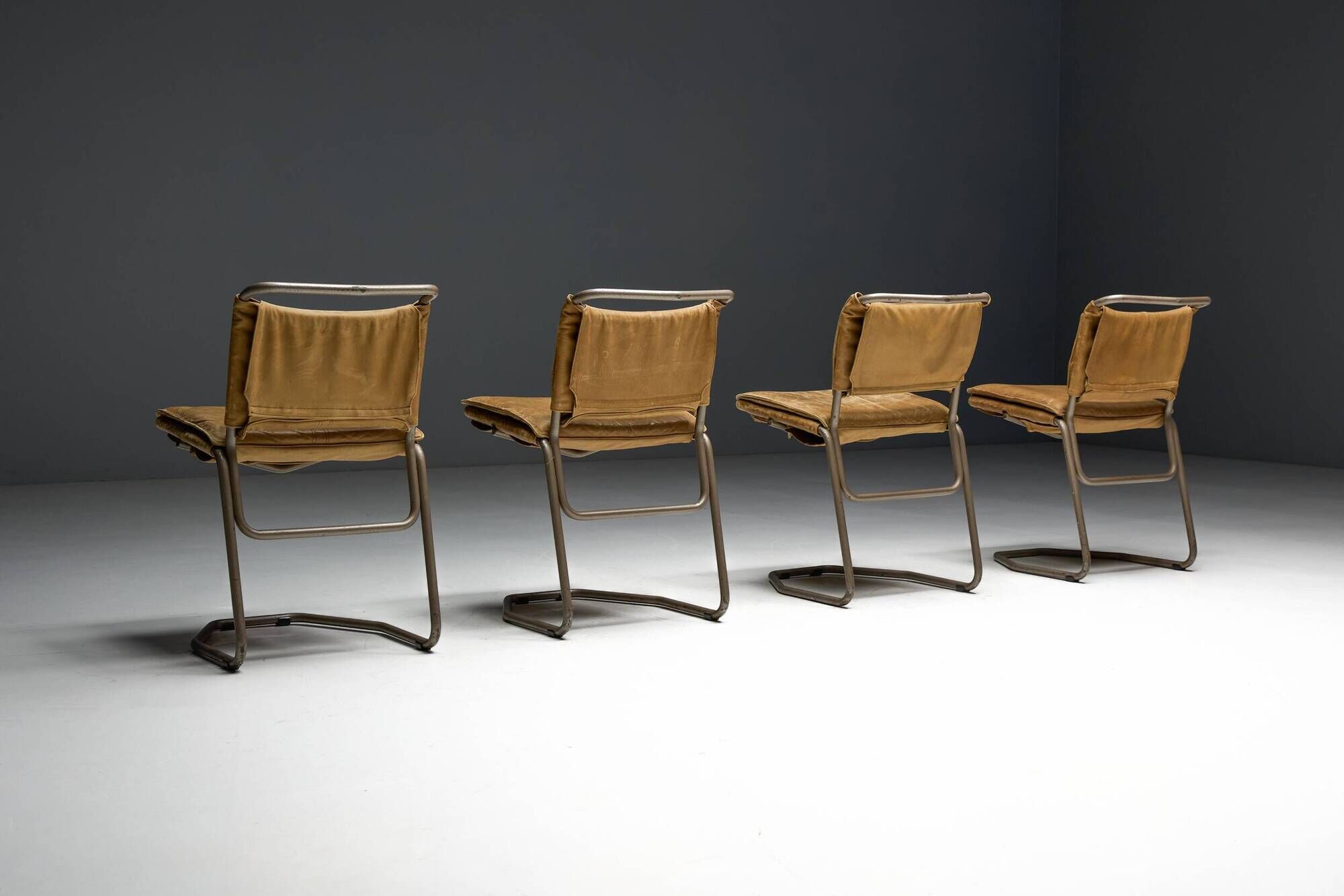 Leather & Steel Dining Chair by Raymond Rombouts, Belgium, 20th century