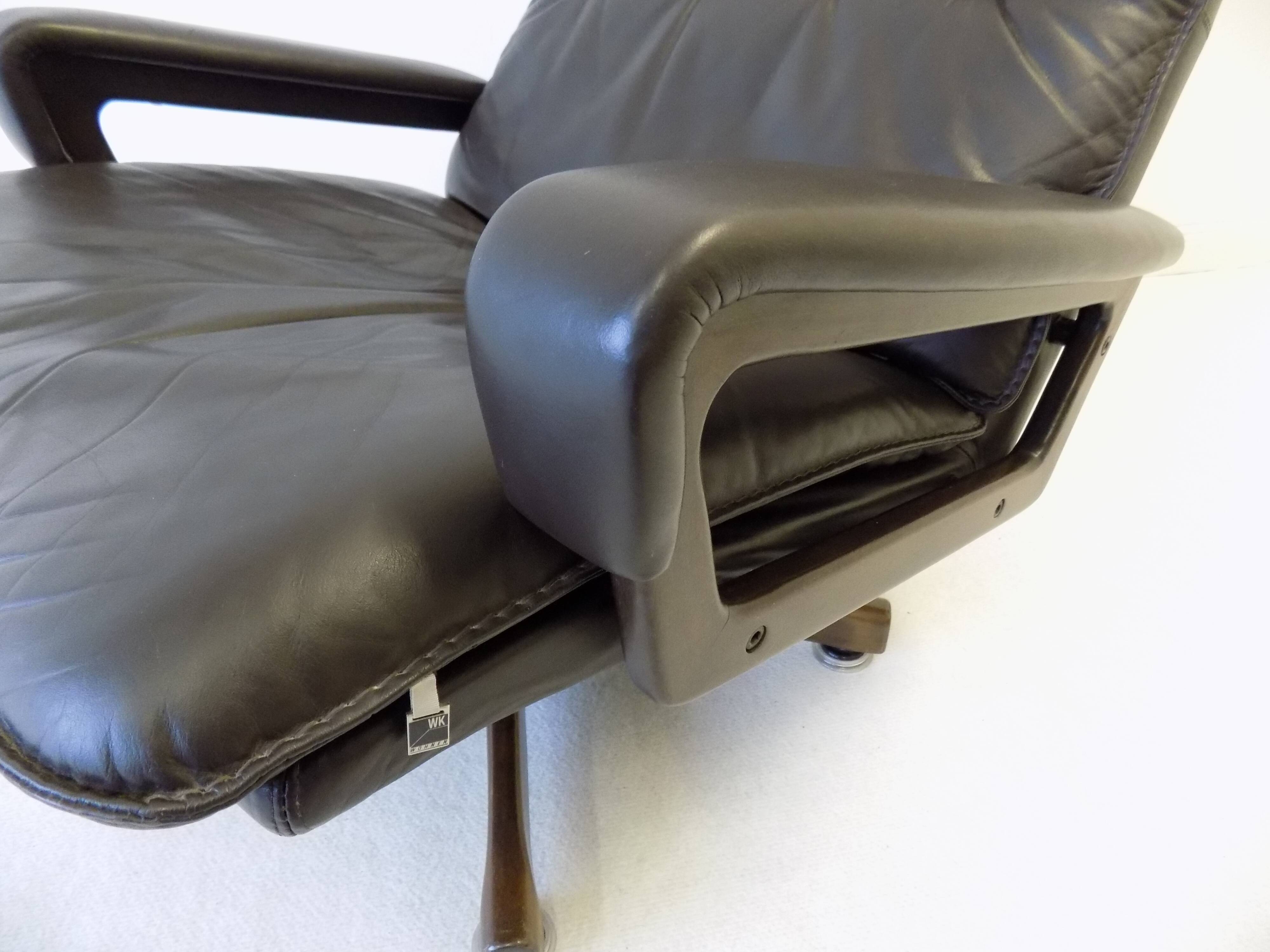 Strässel King chair brown leather armchair by Andre Vandenbeuck for WK