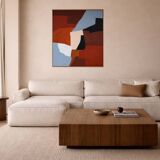 Stretched canvas painting "Fragments of Balance" signed Bodasca