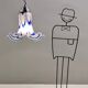 Postmodern blue & white murano glass pendant lamp
