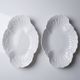 Vintage duo of Chastagner Limoges serving dishes, white rocaille porcelain.