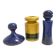 Set of Three Postmodern Blue and Yellow Glazed Vase and Bottles by Parravic