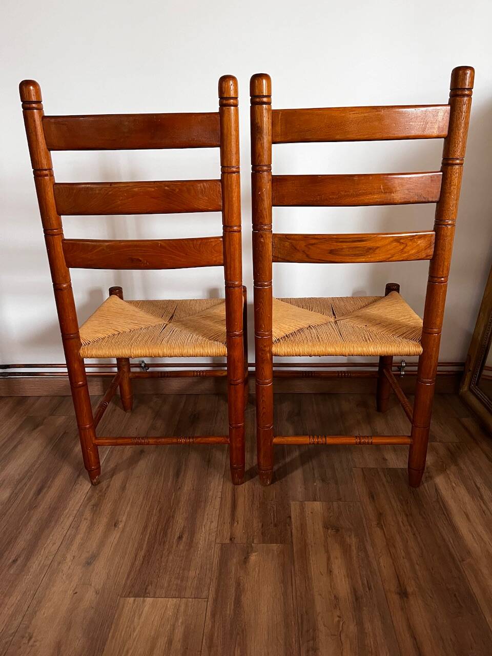 Paire de chaises bois