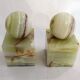 Pair of sculptural mid-century bookends in Onyx, Italy.